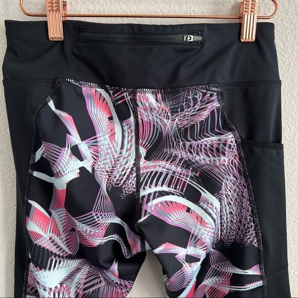 Nike Dri-Fit Power Right Fit Sea Coral Black Printed Running Crops Small - Picture 8 of 13
